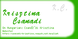 krisztina csanadi business card